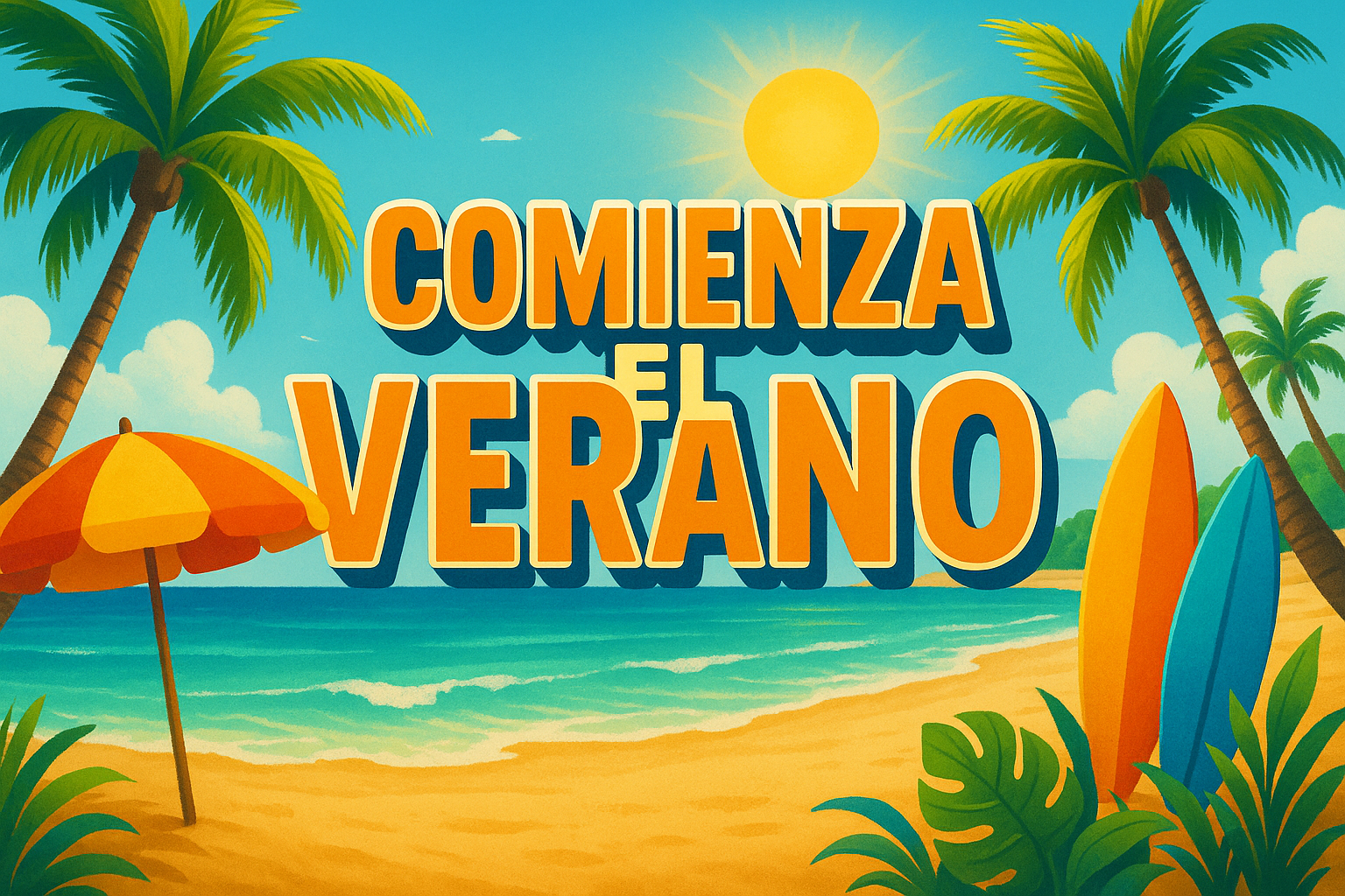Imagen de verano con playa y calor